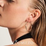 LOUMILEO 4mm Wide Large Silver Hoop Earrings Lightweight 925 Sterling Silver Hoop Earrings for Women Hypoallergenic Big Thin Hoops Earring for Women 30/40/50/60/70MM - Image 4