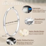 LOUMILEO 4mm Wide Large Silver Hoop Earrings Lightweight 925 Sterling Silver Hoop Earrings for Women Hypoallergenic Big Thin Hoops Earring for Women 30/40/50/60/70MM - Image 5