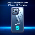 ESR for iPhone 12 Pro Max Case, Full-Body Phone case with 2 Tempered Glass Screen Protectors [Shock-Absorbing] [Scratch-Resistant] for iPhone 2020, 6.7",Transparent Blue - Image 3