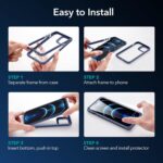 ESR for iPhone 12 Pro Max Case, Full-Body Phone case with 2 Tempered Glass Screen Protectors [Shock-Absorbing] [Scratch-Resistant] for iPhone 2020, 6.7",Transparent Blue - Image 10