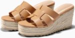 Coutgo Women's Wedge Sandals Platform Espadrille Heels Open Toe Strappy Slip On Casual Summer Slide Shoes - Image 6