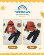 NZRVAWS Toddler Baby Boy Clothes Letter Printed Plaid Hoodie Shirt Denim Ripped Jean Pants Infant Fall Winter Outfits 6M-8T - Image 4
