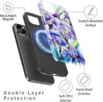 DorisMax for iPhone 15 Plus Case Cute, Preppy Trendy Floral Design,Slim Silicone Protective Hard Cover, MagSafe Compatible Aesthetic Cool Y2K Phone Cases for Women Girls, Blooming Purple Blossom - Image 3