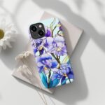 DorisMax for iPhone 15 Plus Case Cute, Preppy Trendy Floral Design,Slim Silicone Protective Hard Cover, MagSafe Compatible Aesthetic Cool Y2K Phone Cases for Women Girls, Blooming Purple Blossom - Image 4