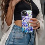 DorisMax for iPhone 15 Plus Case Cute, Preppy Trendy Floral Design,Slim Silicone Protective Hard Cover, MagSafe Compatible Aesthetic Cool Y2K Phone Cases for Women Girls, Blooming Purple Blossom - Image 5