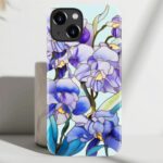 DorisMax for iPhone 15 Plus Case Cute, Preppy Trendy Floral Design,Slim Silicone Protective Hard Cover, MagSafe Compatible Aesthetic Cool Y2K Phone Cases for Women Girls, Blooming Purple Blossom - Image 8