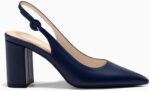 Women's Pointed Toe Block Heel Pumps Slingback Chunky Heel Slip On Work Party Dress Shoes - Image 3