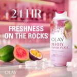 Olay Body Wash for Women, 24/7 Skin-Loving Freshness, Miami Mocktails, Plant Based Cleansers, Vitamin B3 & Antioxidant Blend, All Skin Types, Berry Passionate with Passionfruit & Guava Scent, 22 fl oz - Image 3