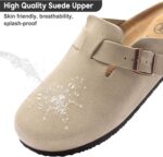 Women's Suede Clogs Men's Slip-On Mules Non-Slip Potato Shoes Arch Support Sandals with Adjustable Buckle for Indoor & Outdoor Use - Image 5