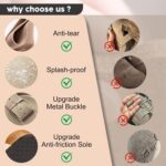 Women's Suede Clogs Men's Slip-On Mules Non-Slip Potato Shoes Arch Support Sandals with Adjustable Buckle for Indoor & Outdoor Use - Image 7