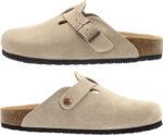 Women's Suede Clogs Men's Slip-On Mules Non-Slip Potato Shoes Arch Support Sandals with Adjustable Buckle for Indoor & Outdoor Use - Image 8