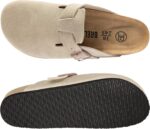 Women's Suede Clogs Men's Slip-On Mules Non-Slip Potato Shoes Arch Support Sandals with Adjustable Buckle for Indoor & Outdoor Use - Image 9
