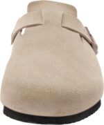 Women's Suede Clogs Men's Slip-On Mules Non-Slip Potato Shoes Arch Support Sandals with Adjustable Buckle for Indoor & Outdoor Use - Image 10