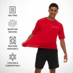 Champion Rash Guard for Men Short Sleeve, Mens Swim Shirt, Sun Shirt UPF+ 50 UV Protection, SPF Quick Drying Rashguard - Image 7