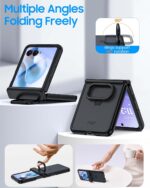for Motorola Razr Ultra 2026 Case/Razr Ultra 2025 Case with Ring Holder,Hinge Protection, Screen Protector, Translucent Frosted Shockproof Slim Cover for Razr Ultra 2026/2025 -Black - Image 6