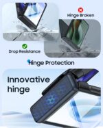 for Motorola Razr Ultra 2026 Case/Razr Ultra 2025 Case with Ring Holder,Hinge Protection, Screen Protector, Translucent Frosted Shockproof Slim Cover for Razr Ultra 2026/2025 -Black - Image 7