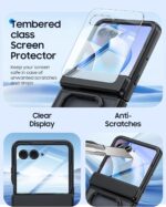 for Motorola Razr Ultra 2026 Case/Razr Ultra 2025 Case with Ring Holder,Hinge Protection, Screen Protector, Translucent Frosted Shockproof Slim Cover for Razr Ultra 2026/2025 -Black - Image 8