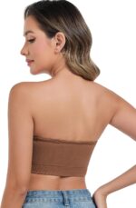 ANGOOL Strapless Bras for Women Wirefree Non-Slip Tube Top Invisible Bralette Seamless Padded Bandeau Bra - Image 4
