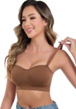 ANGOOL Strapless Bras for Women Wirefree Non-Slip Tube Top Invisible Bralette Seamless Padded Bandeau Bra - Image 6