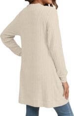 YSYOKOW Women Long Sleeve Open Front Cardigan Casual Lightweight Long Cardigans Loose Knit Outwear with Pockets - Image 6