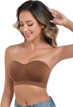 ANGOOL Strapless Bras for Women Wirefree Non-Slip Tube Top Invisible Bralette Seamless Padded Bandeau Bra - Image 7