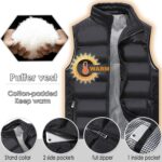 XinYangNi Mens Puffer Vest Quilted Outerwear Winter Warm Down Puffy Vests Lightweight Casual Padded Jacket - Image 3