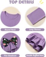 Toddler Girl Clothes 18M-8T Girls Fall Winter Outfit, Long Sleeve Ruffle Bowknot Top + Floral Pants 2Pcs Clothing Set - Image 5