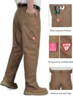 TICOMELA FR Pants for Men Flame Resistant Carpenter 100% Cotton Pre-Washed Fire Retardant Jeans - Image 4