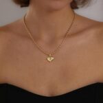 Heart Initial Necklaces for Women 14K Gold Silver Dainty Letter Charm Necklace Cute Bubble Personalized Name Pendant Ball Chain Necklace Non Tarnish Trendy Jewelry Gift - Image 3