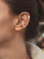 14K Gold Plated Ear Cuff Earrings for Women, Dainty Ear Cuffs Clip on Earrings Non Piercing Trendy Cubic Zirconia Cartilage Hoop Earring Fashion Jewelry Sets for Women - Image 4