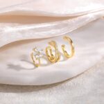 14K Gold Plated Ear Cuff Earrings for Women, Dainty Ear Cuffs Clip on Earrings Non Piercing Trendy Cubic Zirconia Cartilage Hoop Earring Fashion Jewelry Sets for Women - Image 5