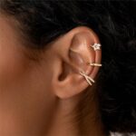 14K Gold Plated Ear Cuff Earrings for Women, Dainty Ear Cuffs Clip on Earrings Non Piercing Trendy Cubic Zirconia Cartilage Hoop Earring Fashion Jewelry Sets for Women - Image 7