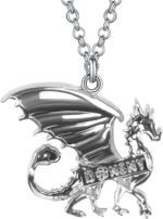 BONSNY Enamel Fantasy Dragon Dinosaur Necklaces Pendant for Women Jewelry Lucky Symbol - Image 6