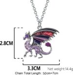 BONSNY Enamel Fantasy Dragon Dinosaur Necklaces Pendant for Women Jewelry Lucky Symbol - Image 7