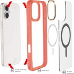 Ghostek Covert iPhone 16 Plus Clear Case - Compatible with MagSafe Accessories, Shockproof Silicone, Minimalist Phone Cover (6.7 Inch, Pink) - Image 6