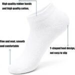 10 Pairs Ankle Socks No Show Sock Low-Cut Athletic Men Women Cotton Socks (US, Digital, 9, 11, Regular, White) - Image 4