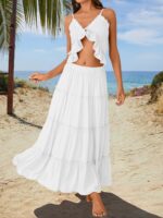 Trendy Queen Vacation Outfits Long Skirts for Women Boho Maxi Skirt Elastic High Waist Dress with Pockets Fashion - Image 6