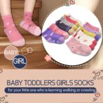 SkiBeaut Baby Toddlers Girls Socks, 12 Pairs Non Slip Kids Grips Toddler Grippy Girl House Socks with Grippers for 0-7 Years - Image 5