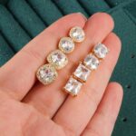 ALEXCRAFT Sterling Silver Stud Earrings for Women Cubic Zirconia Halo Round Heart Square Diamond Large Silver Stud Set Earring - Image 4