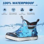 Showave Kid's Rain Boots Girl's Deck Boots Waterproof Boy's Rain Boot Non Slip Neoprene Rubber Boot Ankle Mud Booties - Image 6