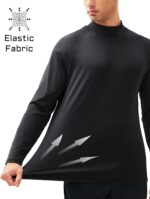 MAGCOMSEN Men's Thermal Shirt Mock Turtle Neck, Fleece Lined Long Sleeve Undershirts, Athletic Warm Base Layer Winter Top - Image 3