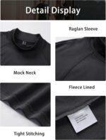 MAGCOMSEN Men's Thermal Shirt Mock Turtle Neck, Fleece Lined Long Sleeve Undershirts, Athletic Warm Base Layer Winter Top - Image 6