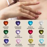 Graduation Gifts-Initial Rings for Women 14K Gold Plated Birthstone Rings Stackable Dainty Letter Rings Christmas Birthday Birthstone Jewelry Gifts for Mother Daughter,Adjustable Size - Image 6