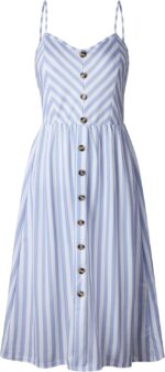 Angashion Women's Dresses-Summer Floral Bohemian Spaghetti Strap Button Down Swing Midi Dress - Image 4