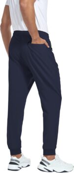 Men's Lightweight Jogger Pants Quick Dry Athletic Hiking Pants for Men with 3 Zipper Pockets - Image 5