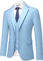 Men's 3-Piece Slim Fit Suit Set - Solid Color One-Button Tuxedo, Ideal for Weddings and Business - Image 6