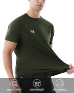 isnowood UPF 50+ Swim Shirts for Men, Sun Protection Short Sleeve Rash Guard Mens Quick Dry Surf Athletic Beach Shirt - Image 5