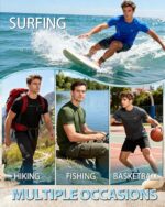isnowood UPF 50+ Swim Shirts for Men, Sun Protection Short Sleeve Rash Guard Mens Quick Dry Surf Athletic Beach Shirt - Image 7