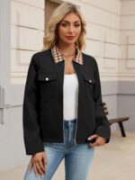 UEAL Womens Plaid Casual Barn Jacket 2026 Long Sleeve Zip Up Spring Outfits With Pockets - Image 3
