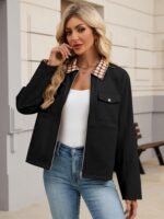 UEAL Womens Plaid Casual Barn Jacket 2026 Long Sleeve Zip Up Spring Outfits With Pockets - Image 4